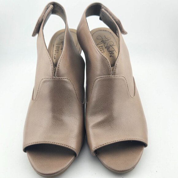 LifeStride “Naomi” Dress Sandal – Taupe/Beige Peep-Toe Bootie Womens size 6M - Picture 1 of 10